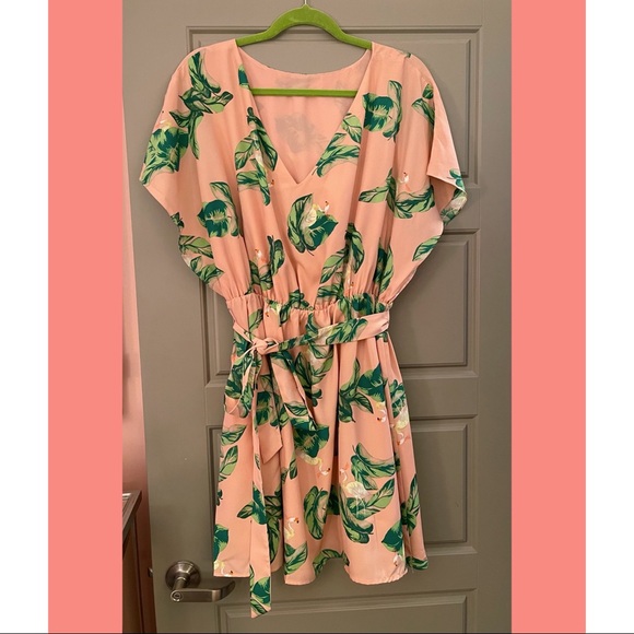 The Webster for Target Belted Dress in Flamingo Print, unworn, without tags XL - Picture 2 of 9